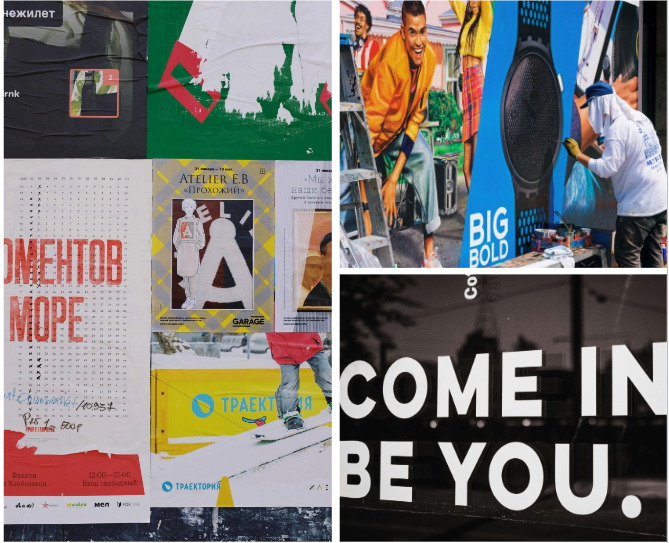 Creative designs of murals and posters